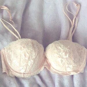PINK Victoria's Secret Lace Bra with Underwire light pink